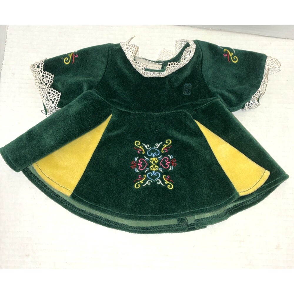 Vintage Build-A-Bear Irish Step Dancer Green Velvet Dress St. Patty’s Costume